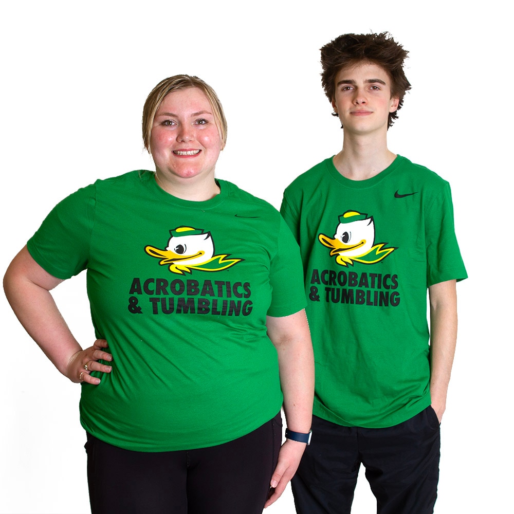 Fighting Duck, Nike, Green, Crew Neck, Cotton, Men, Acro. & Tumbling, T-Shirt, 158269